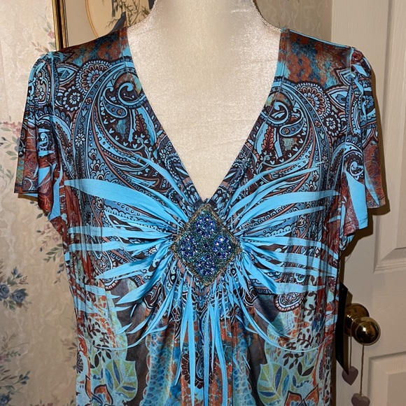 ❌DONATED❌Apt 9 Silky Paisley Top - Picture 2 of 7